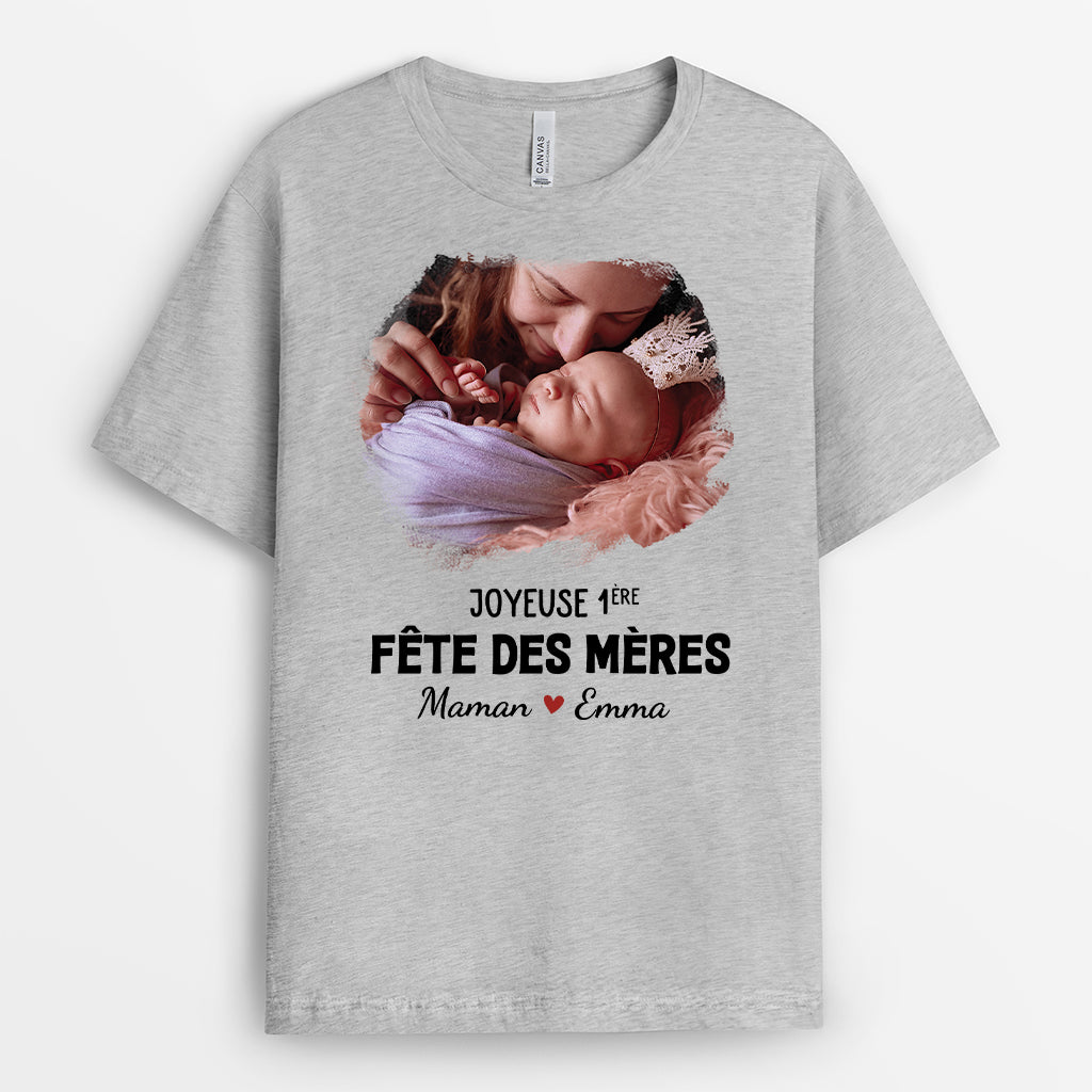4734AFR2 tee shirt personnalise photo joyeuse premiere fete des peres 4734akq5b