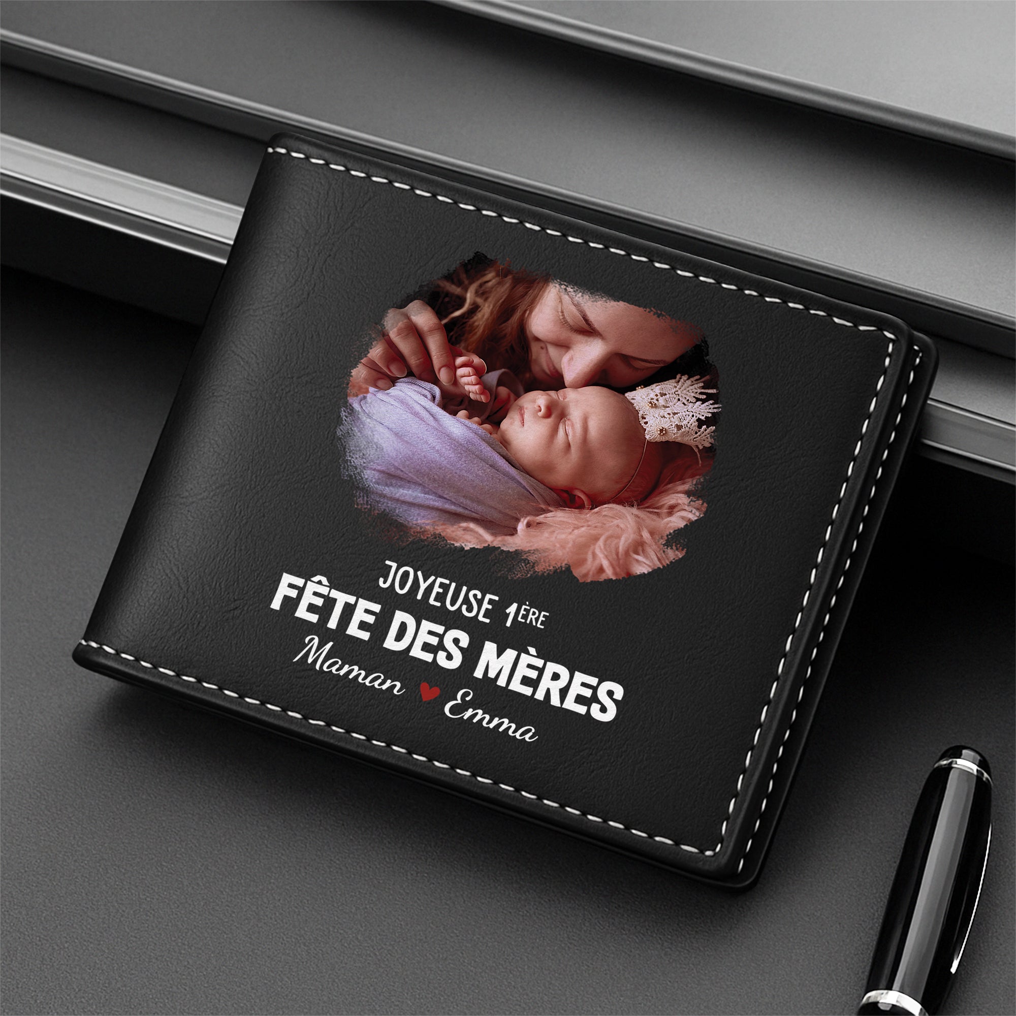 4734JFR2 portefeuille en cuir personnalise photo joyeuse premiere fete des peres 4734jkq5b