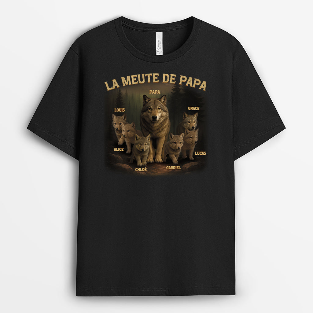 4741AFR1 t shirt personnalise papa la meute de papa 4741atm5b