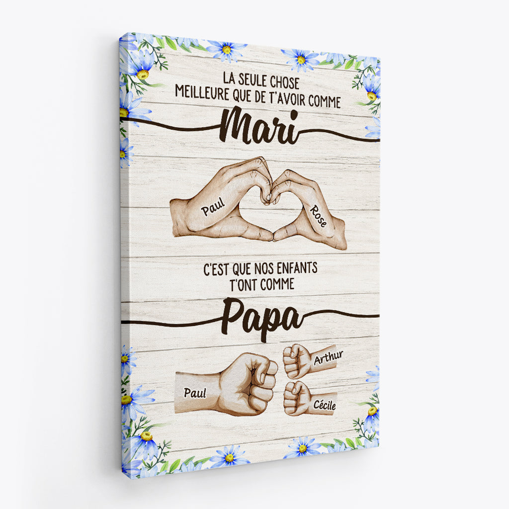 4762CFR2 toile personnalisee papa la meilleure chose 4762c6lab