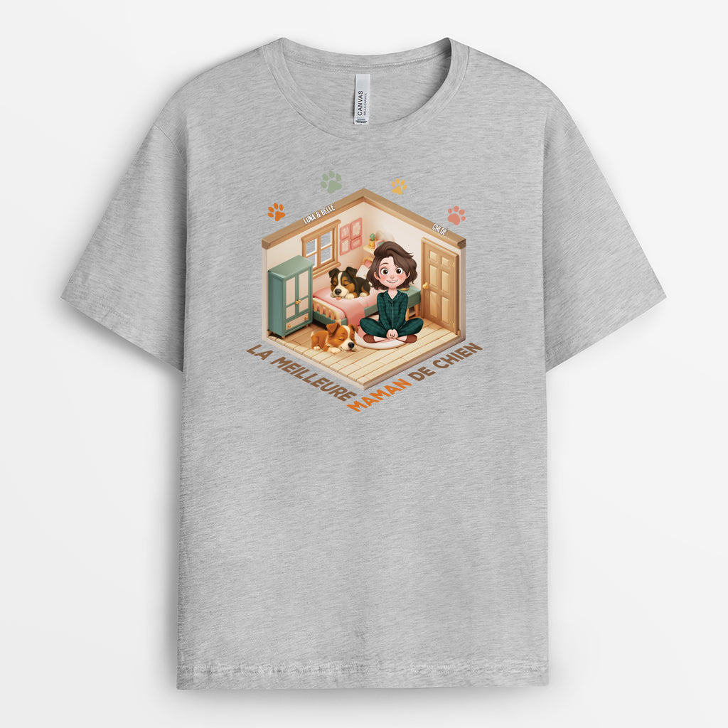 4775AFR2 t shirt pour amoureux des chiens meilleur papa chien design chambre 4775a