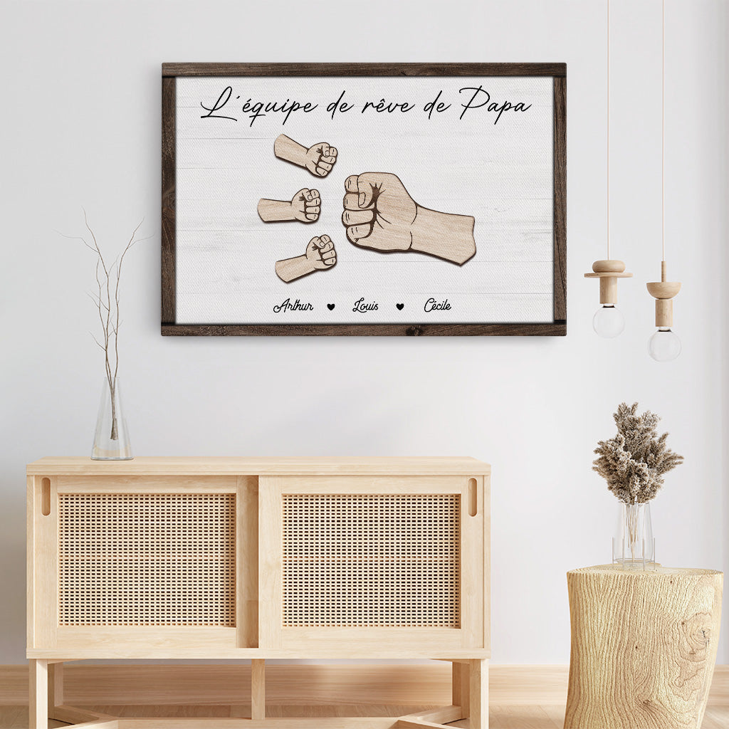 4815CFR3 toile personnalisee papa l_equipe de reve de papa poings 4815c6q5b_62602702 a28d 4182 bbc8 da00a6c16729