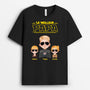 4843AFR1 t shirt personnalise meilleur papa soldat texte jaune 4843athab