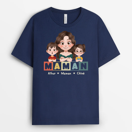 4862AFR2 t shirt personnalise pour papa design cartoon colore 4862a3kab