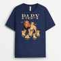 4882AFR2 t shirt personnalise le meilleur papa lion couleur fonce 4882a5l8b