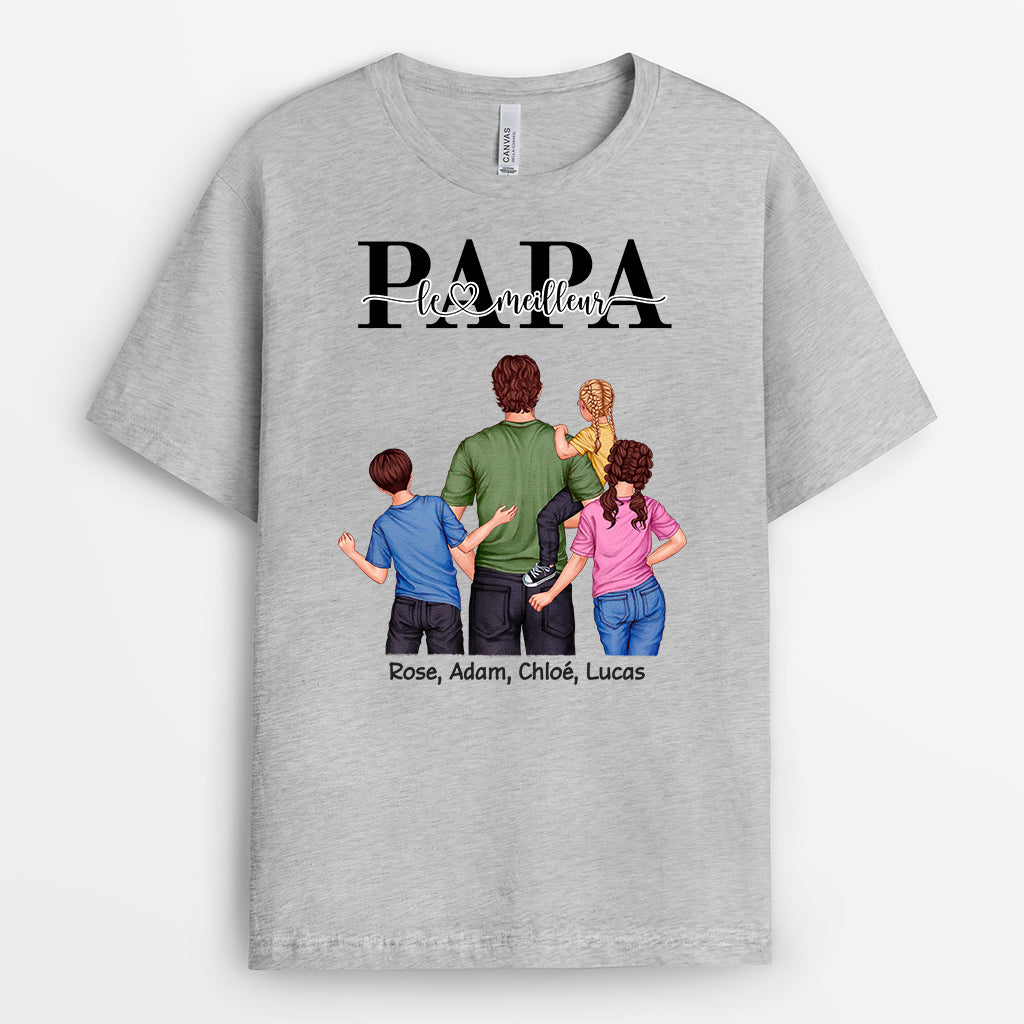 4883AFR2 tee shirt personnalise meilleur papa fort 4883akl5b