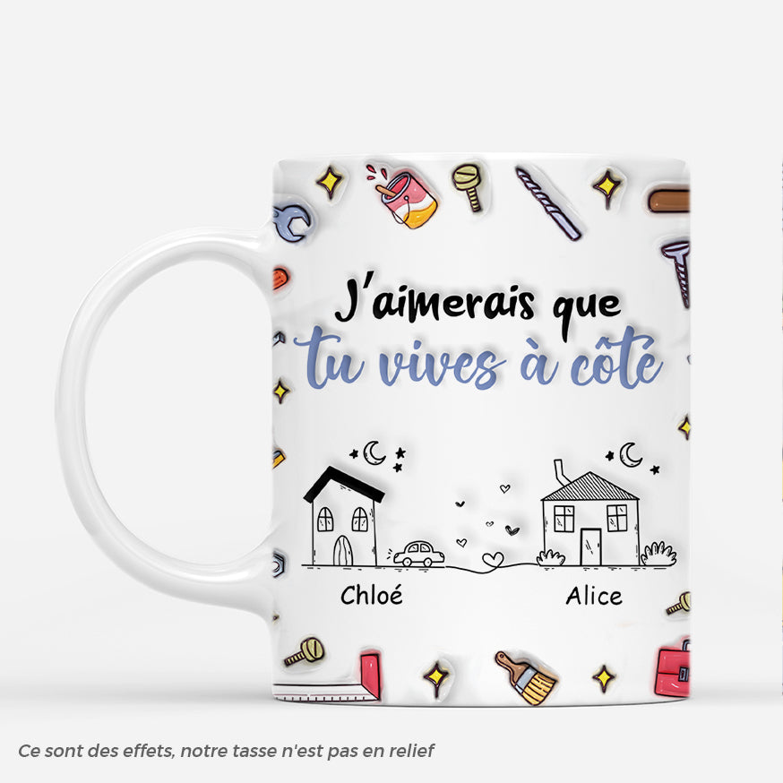 4913MFR1 effet dimpression 3d mug personnalise meilleur ami vivre a cote avec outils 4913mkm5f