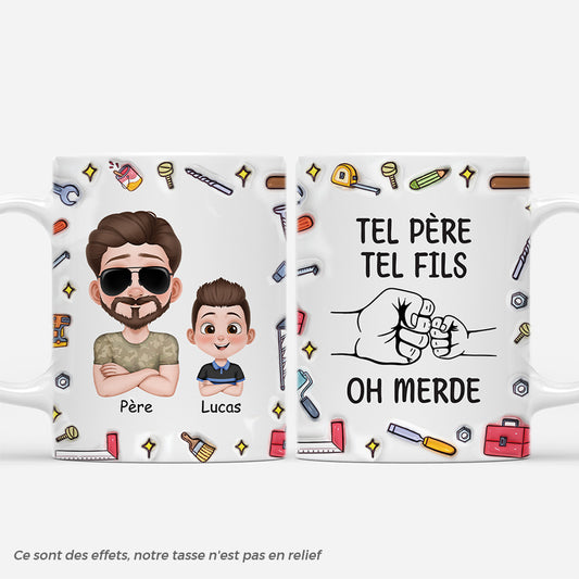 4927MFR1 effet dimpression 3d mug personnalise tel pere tel fils papa bricoleur 4927mkt0b