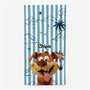 4928BFR1 serviette de plage personnalisee avec chien design cartoon colore 4928b