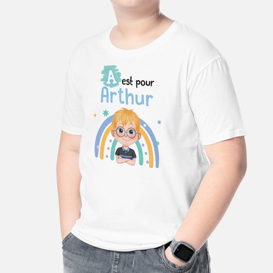 4957AFR2 t shirt enfant personnalise avec initiale et prenom 4957a6qak