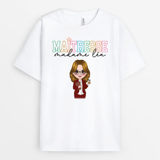 4984AFR1 t shirt personnalise maitresse avec prenom 4984atm0t