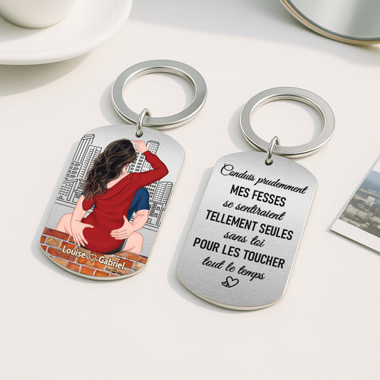 5008JFR2 porte cle aluminium personnalise pour couple seules sans toi 5008j6tng