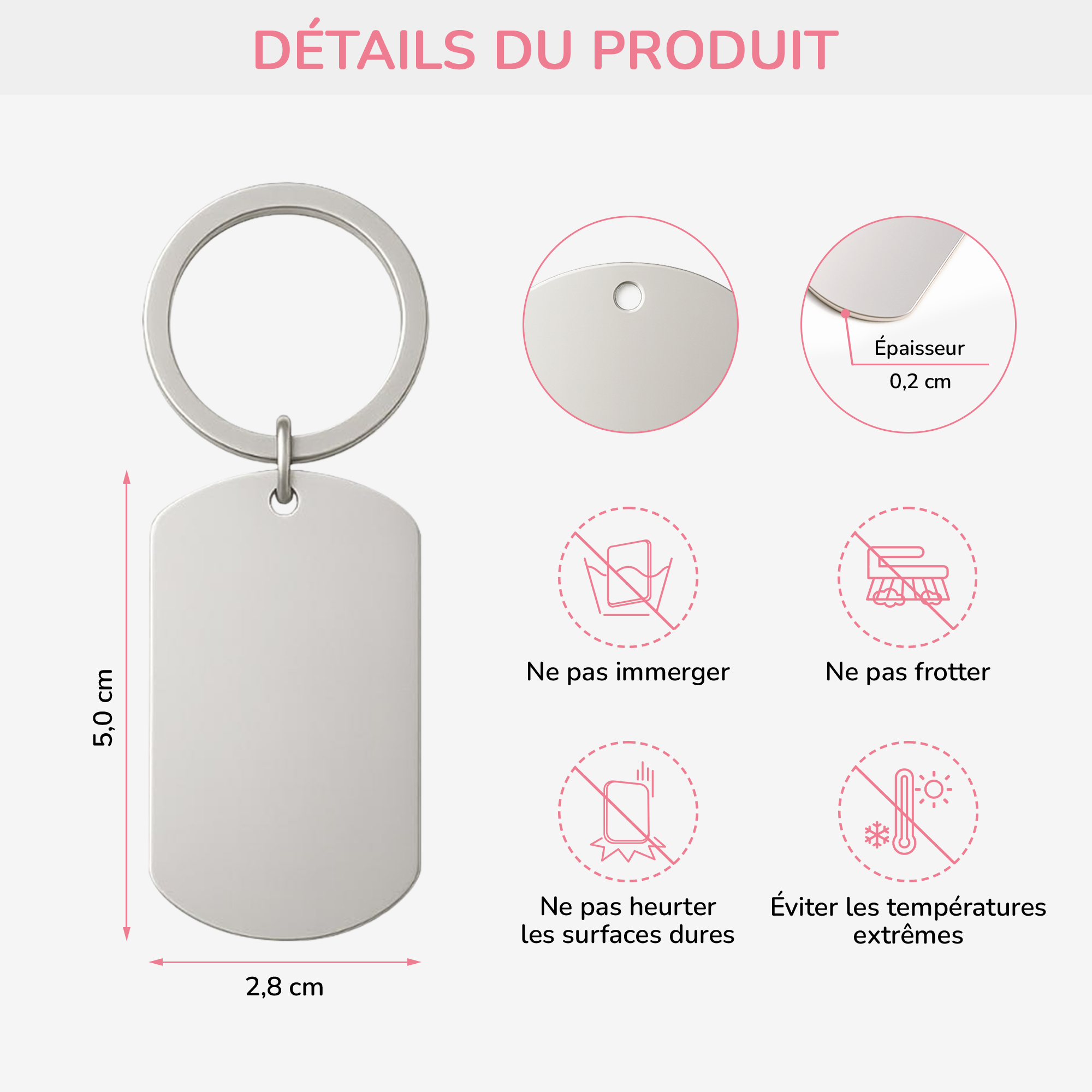5015JFR3 porte cle aluminium personnalise photo jusqua ce que nous nous revoyions 5015jkita