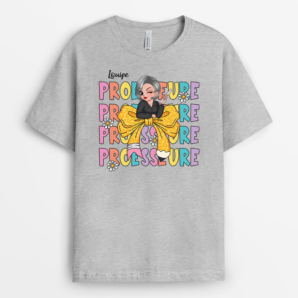 5020AFR2 t shirt personnalise maitresse design noeud colore 5020a