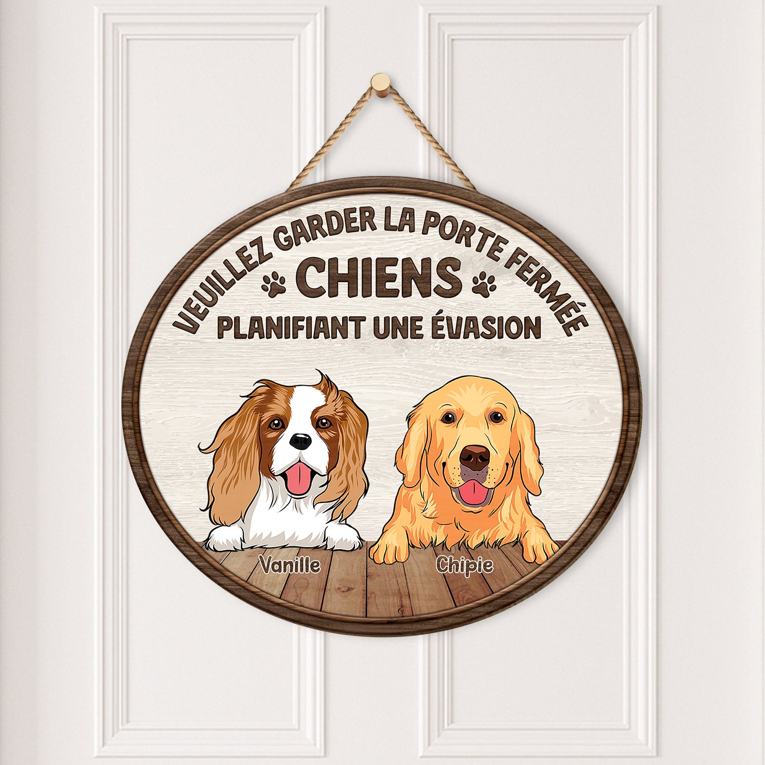 5035QFR2 plaque en bois personnalisee avec chien a suspendre fermer la porte svp 5035q8qnc_c8d60e23 9455 4f0b bacf 7ebc4f3e61e8