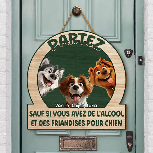 5044QFR2 plaque en bois personnalisee avec chien a suspendre partez sauf si 5044q8ymc