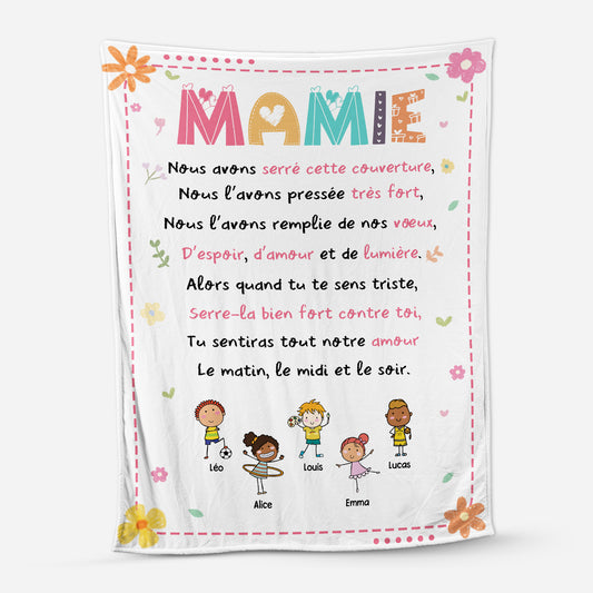 5059BFR1 plaid personnalise mamie les petits coeurs de mamie 5059b6kna