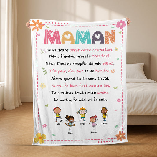 5059BFR2 plaid personnalise mamie les petits coeurs de mamie 5059b6kna