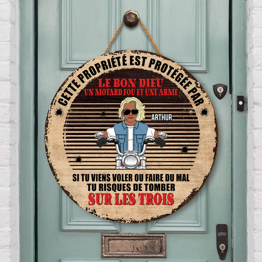 5074QFR2 plaque en bois personnalisee a suspendre le bon dieu 5074qkqmb