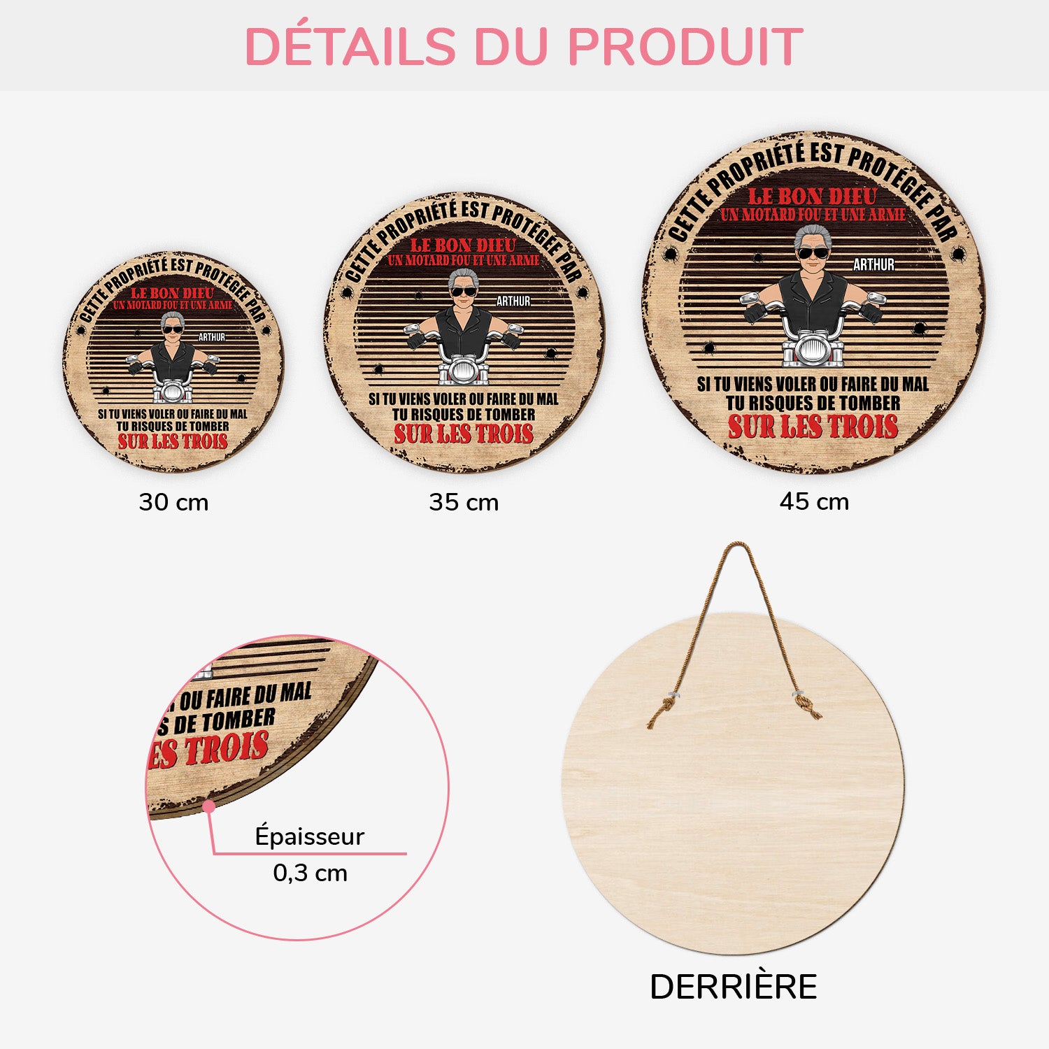 5074QFR3 plaque en bois personnalisee a suspendre le bon dieu 5074qkqmb