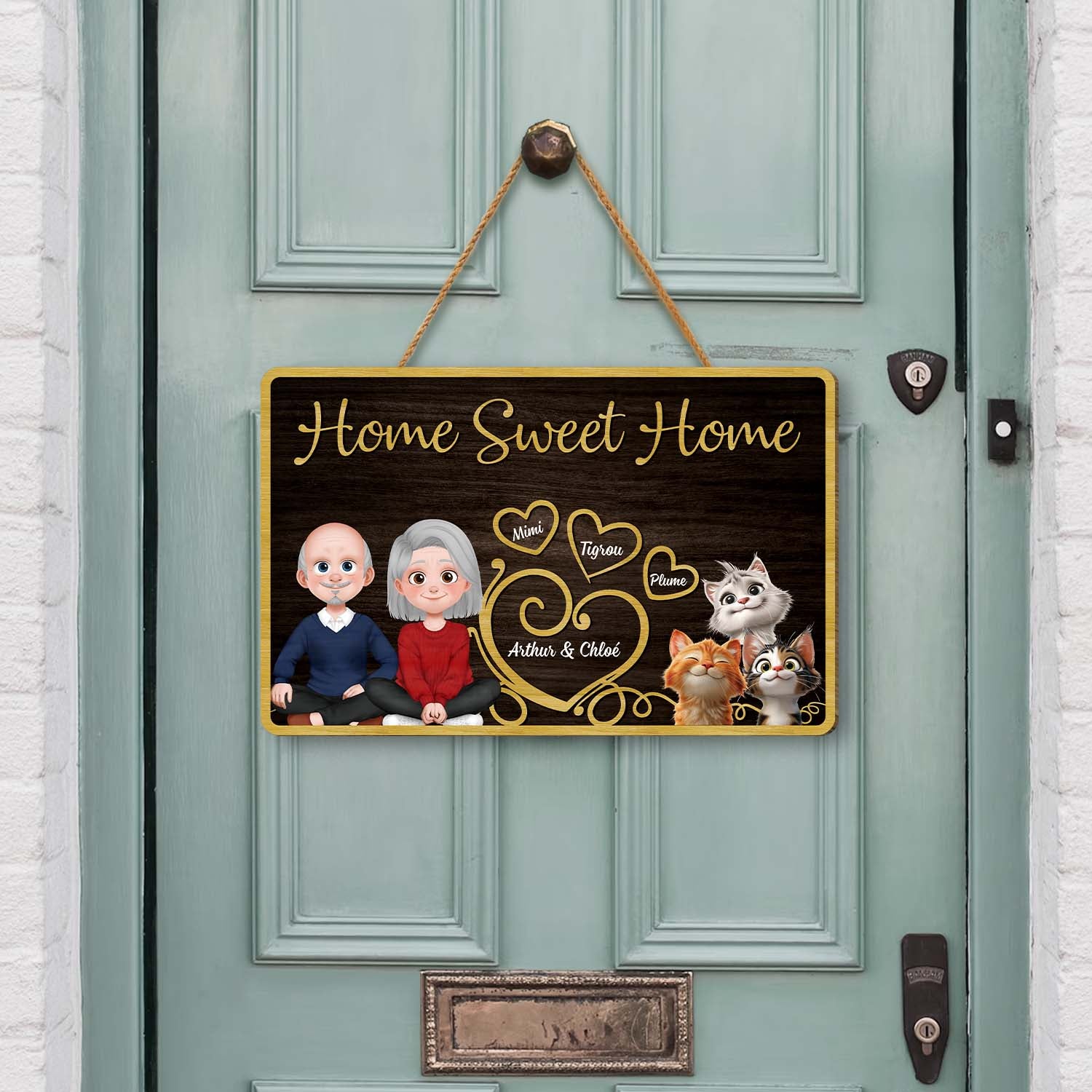 5090QFR2 plaque en bois personnalisee avec chat a suspendre home sweet home 5090qkmad_98f0c1dd 68a8 45c8 a93a d24730cd930d