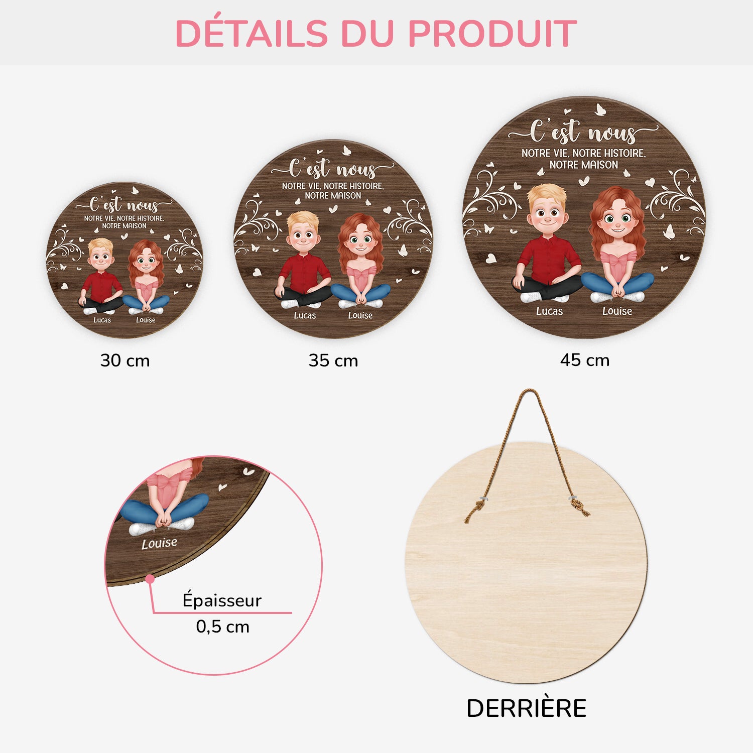 5091QFR3 plaque en bois personnalisee pour couple a suspendre cest nous 5091q86ng