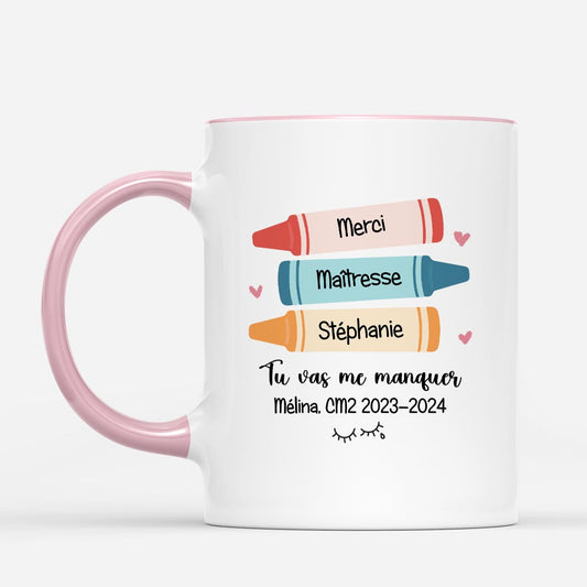 5092MFR2 mug personnalise merci maitresse avec photo 5092m8kat