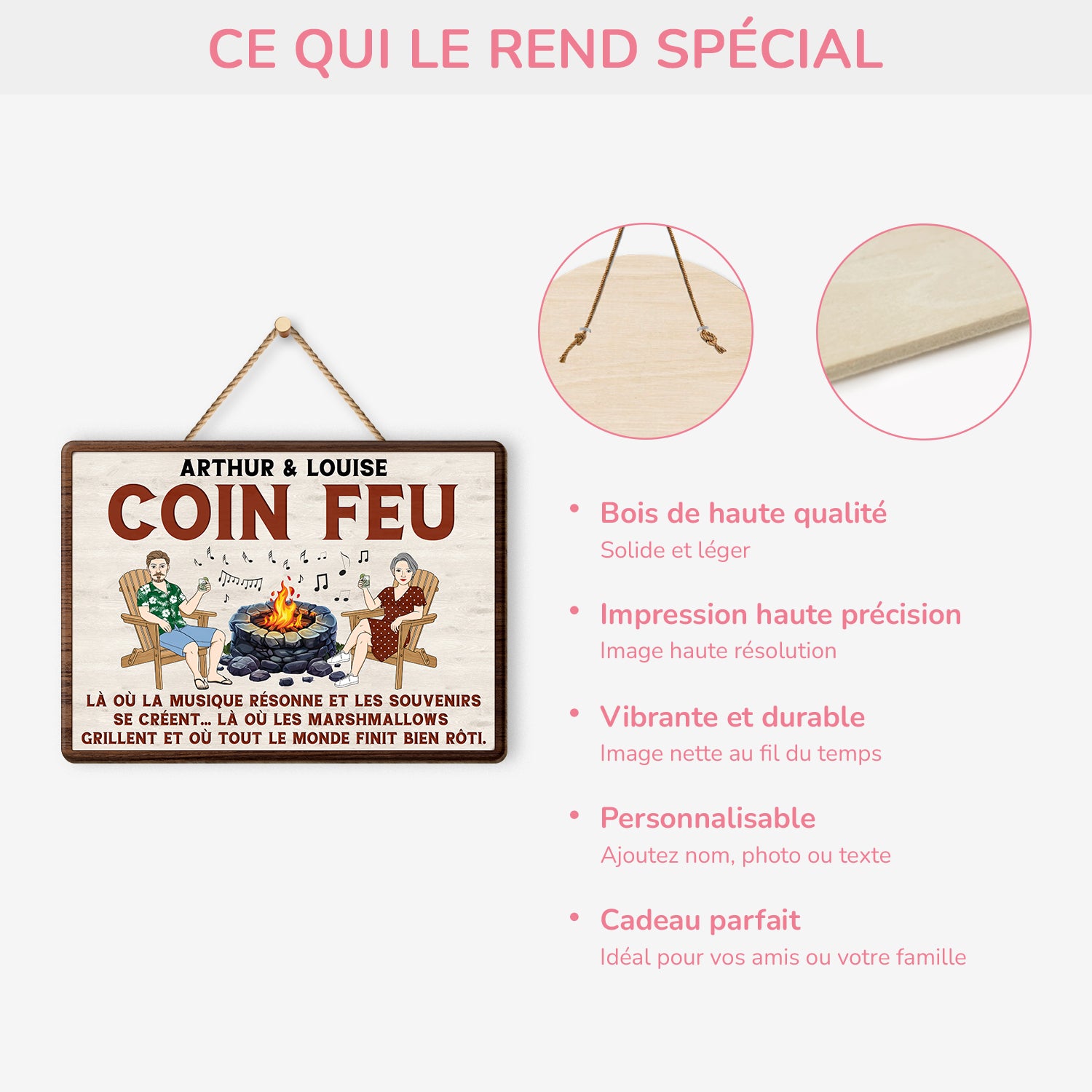 5101QFR4 plaque en bois personnalisee couple humour a suspendre coin feu 5101qk6ng