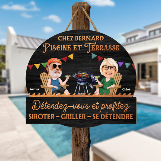 5109QFR2 plaque en bois personnalisee couple a suspendre detendez vous et profitez 5109q6mai