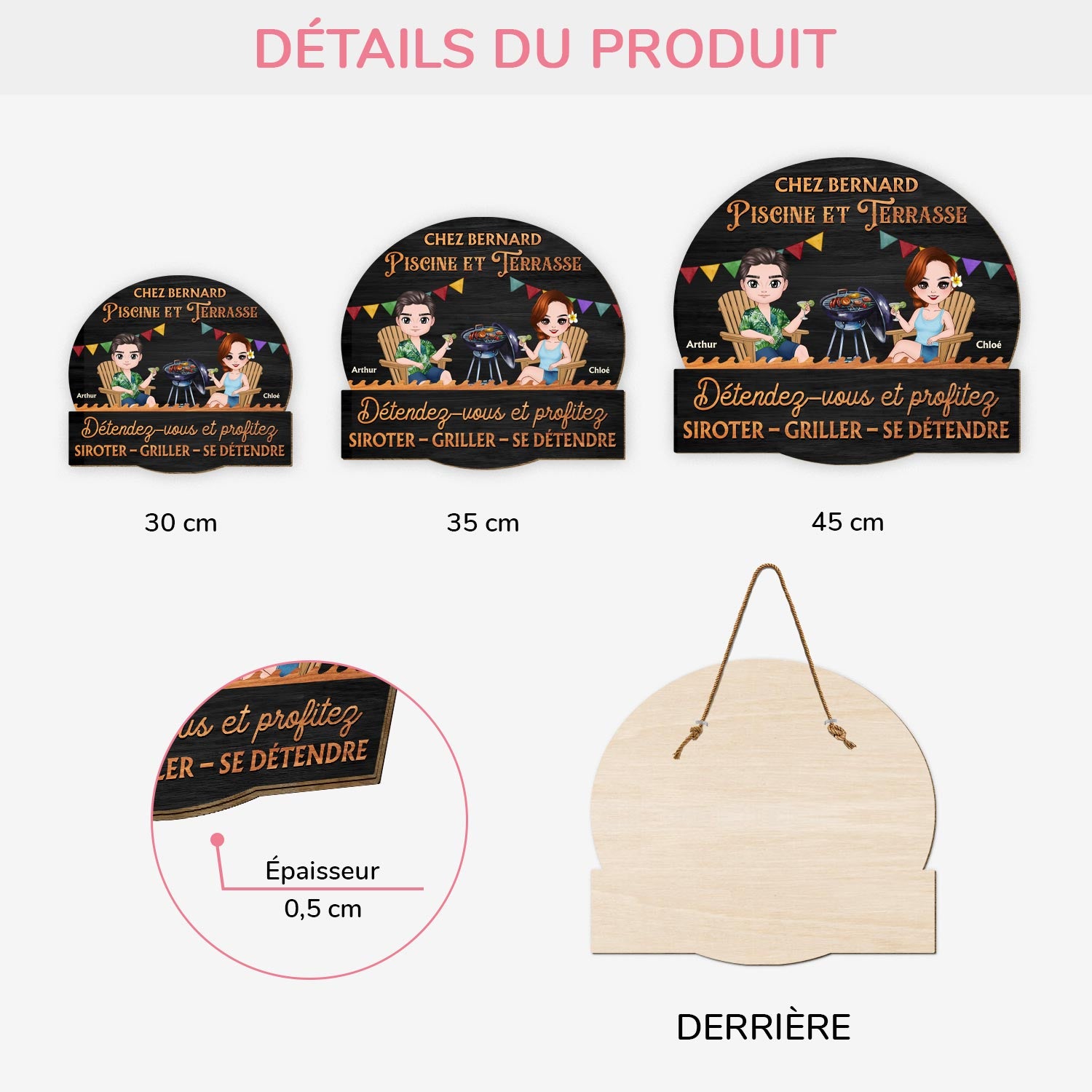 5109QFR3 plaque en bois personnalisee couple a suspendre detendez vous et profitez 5109q6mai