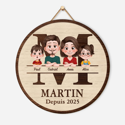5126QFR1 plaque en bois personnalisee a suspendre famille depuis design cartoon 5126q3gni_27a53185 1315 44be 8855 66c578d65568
