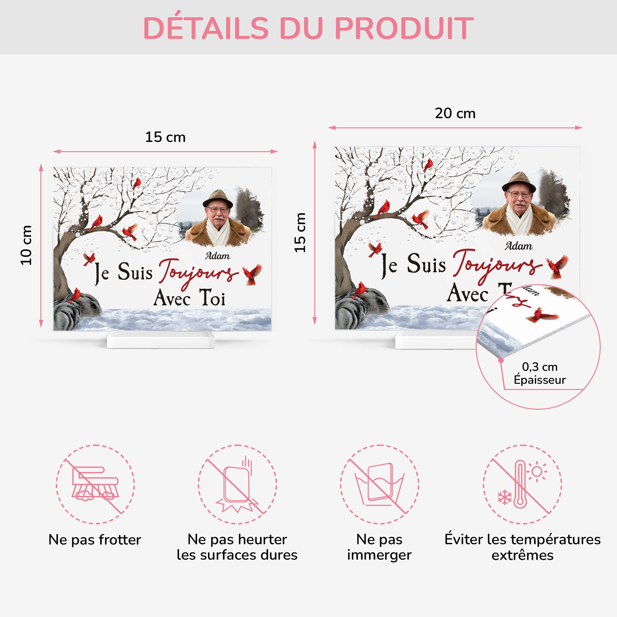 5138RFR4 plaque en acrylique personnalisee photo toujours avec toi 5138rkltb