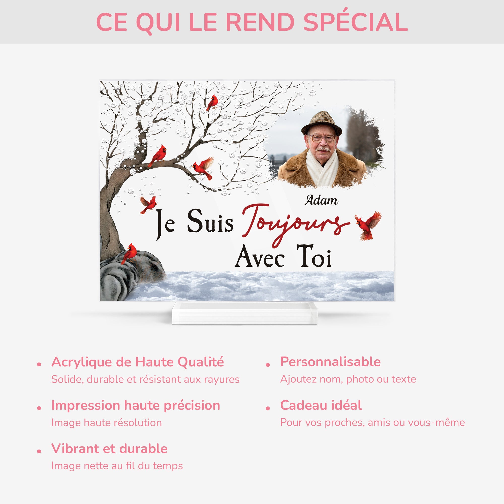 5138RFR5 plaque en acrylique personnalisee photo toujours avec toi 5138rkltb