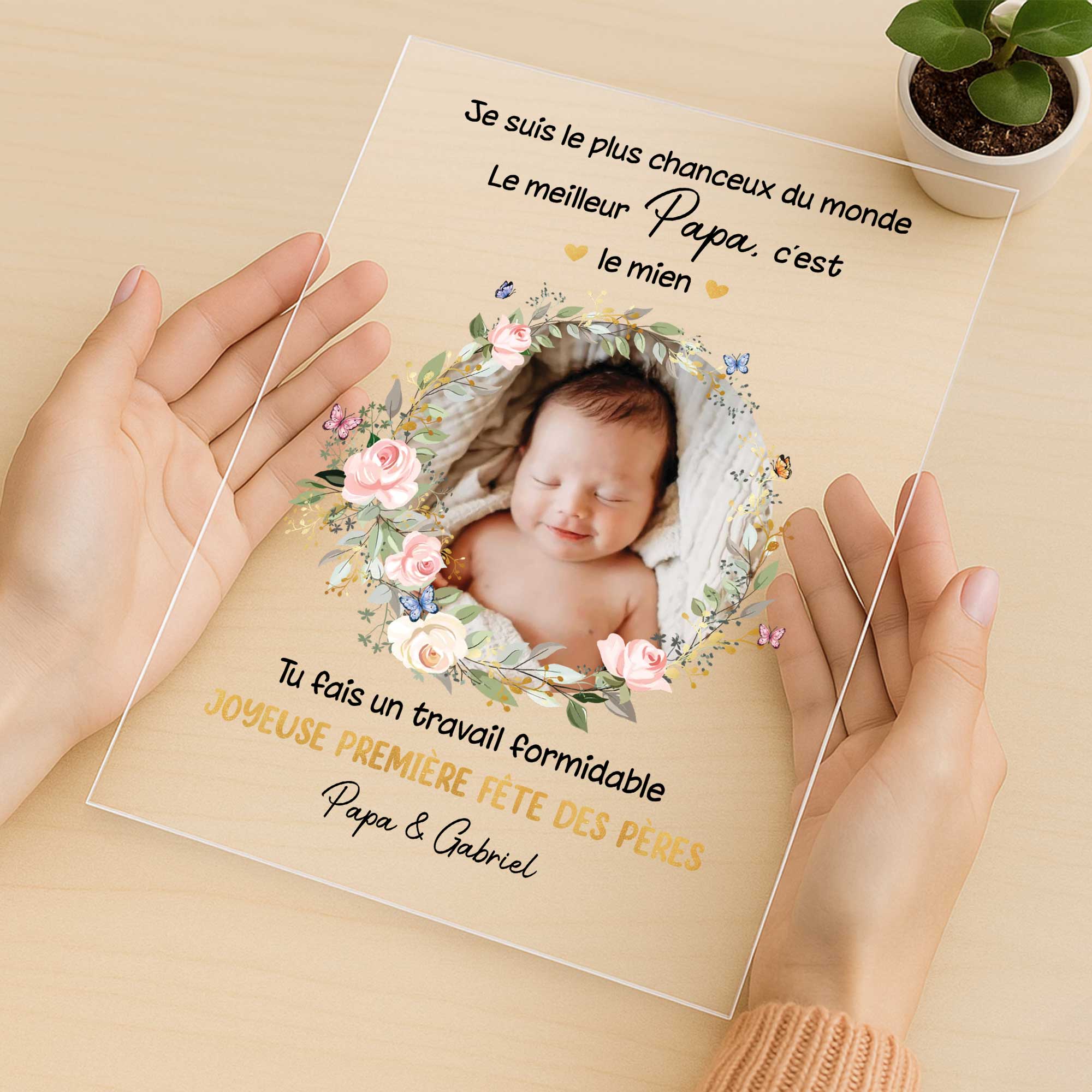 5139RFR3 plaque en acrylique personnalisee photo la meilleure maman du bebe 5139r86ab