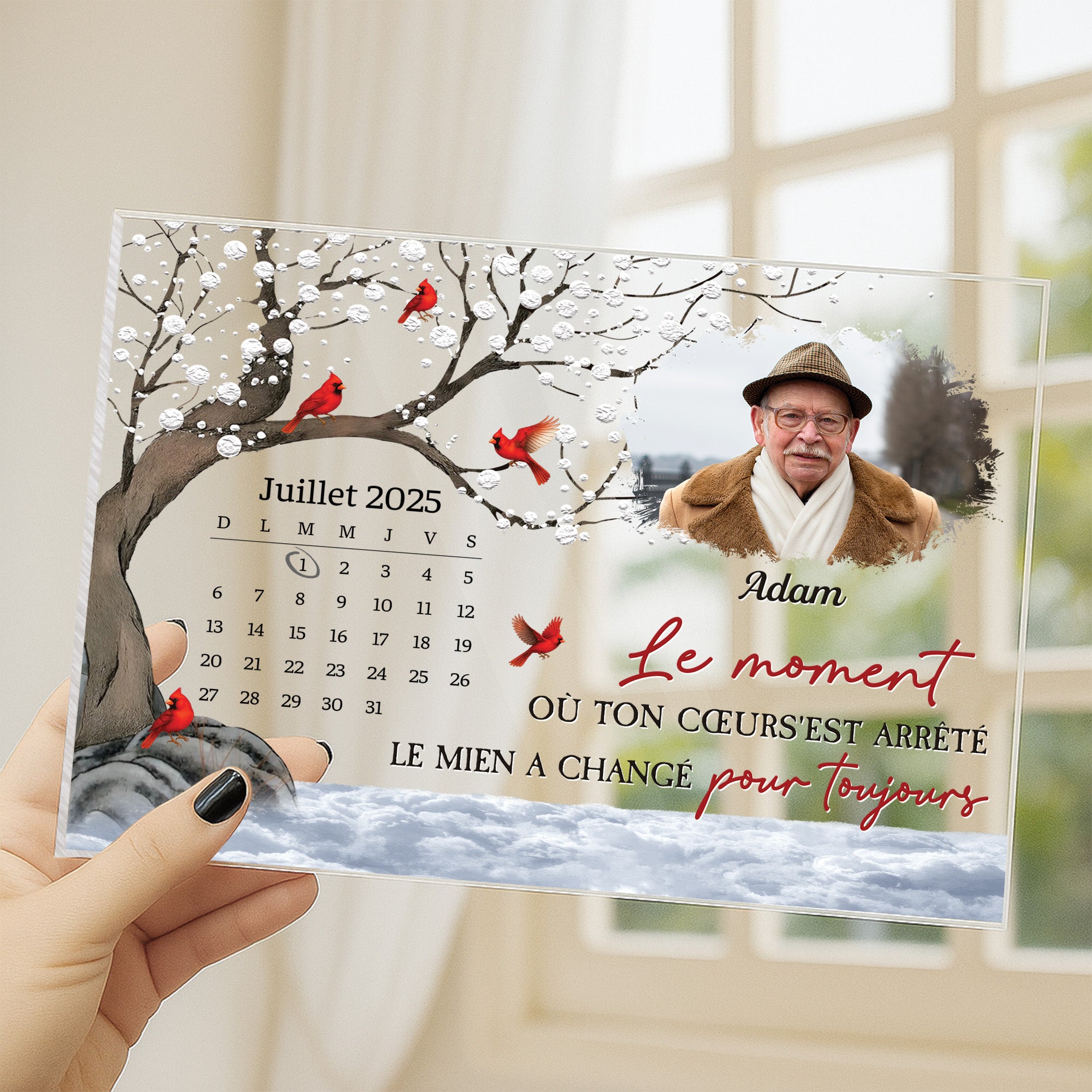 5142RFR3 plaque en acrylique personnalisee photo le moment ou ton coeur sest arrete 5142r86tb