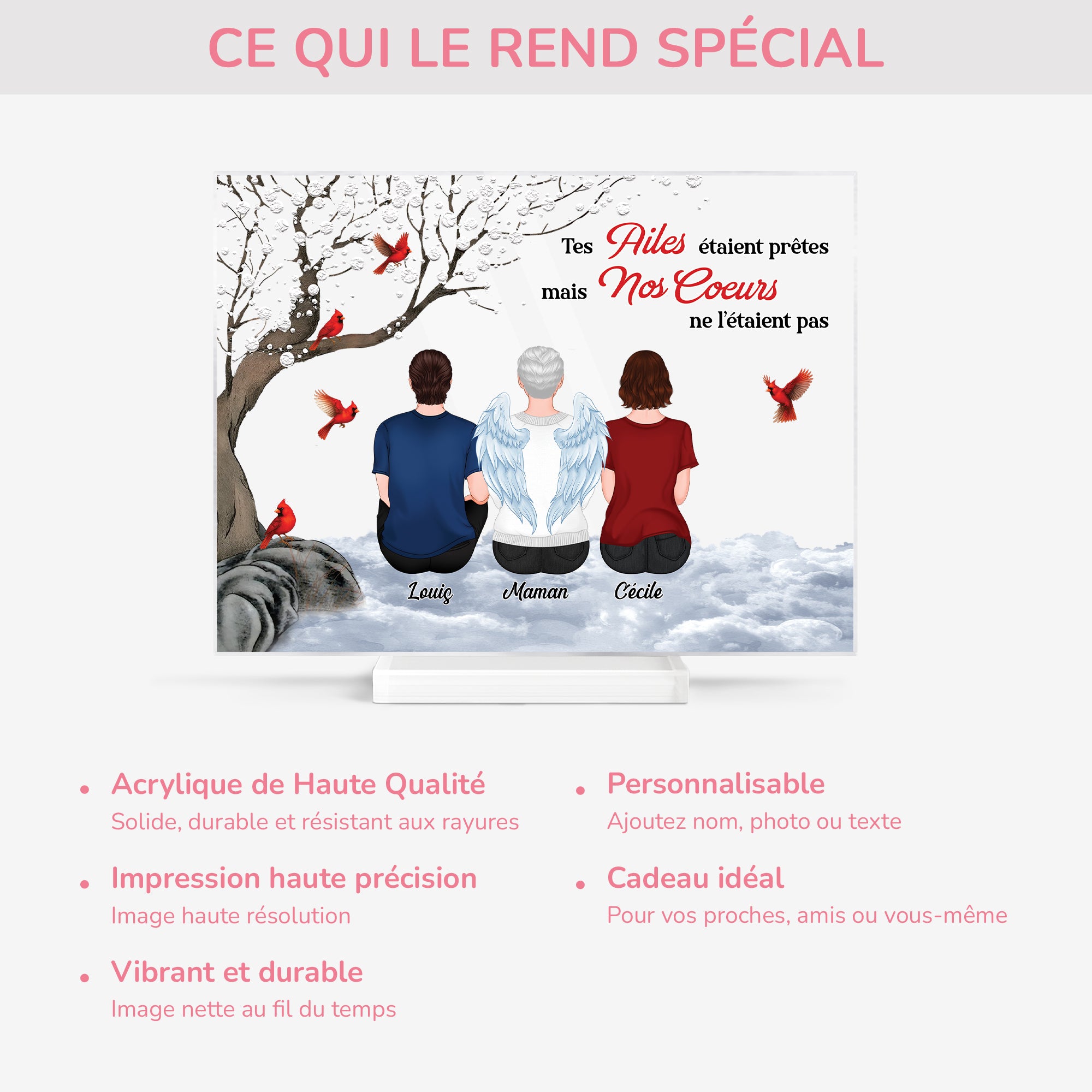 5147RFR5 plaque en acrylique personnalisee femme nos coeurs n_etaient pas prets cadeau commemoratif 5147r36za