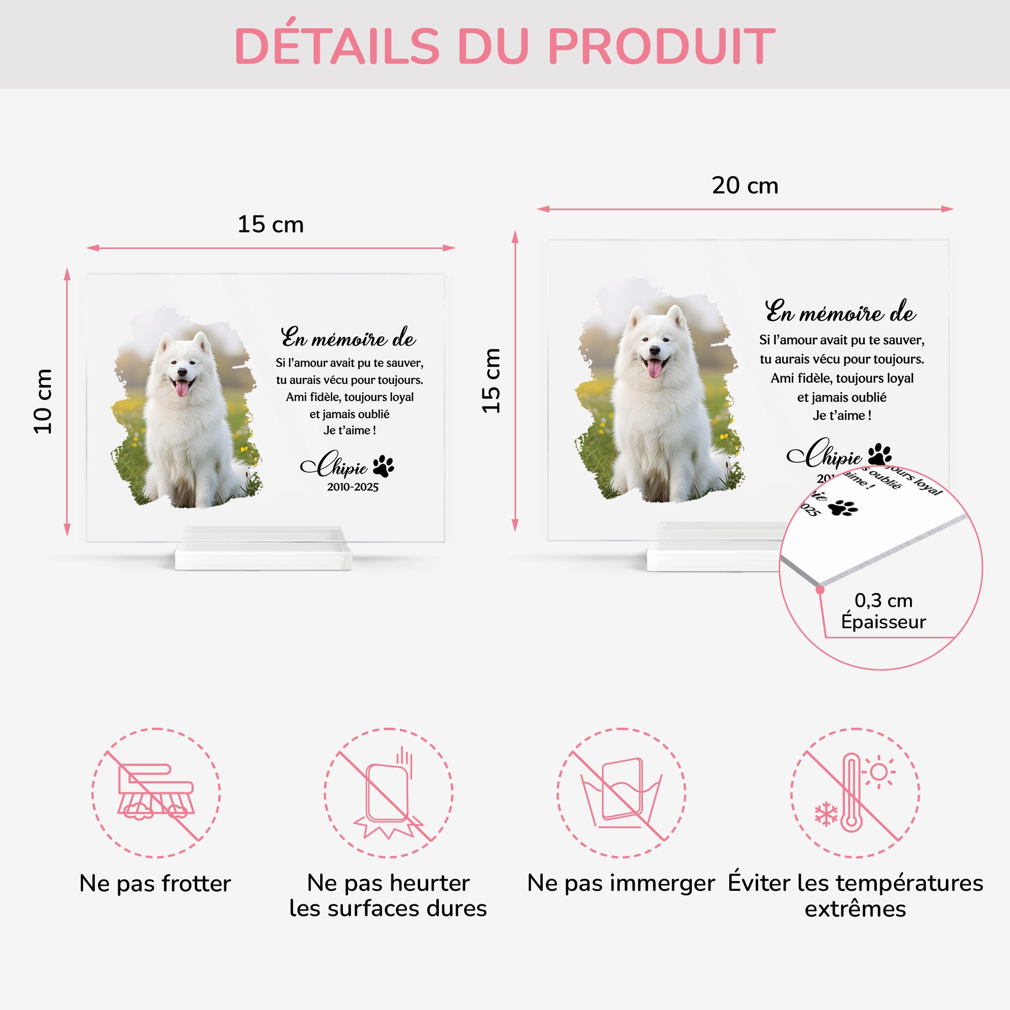 5148RFR4 plaque en acrylique personnalisee en memoire cadeau commemoratif chien 5148r8qnc