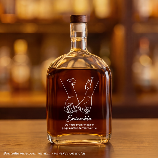 5150AFR1 ensemble bouteille whisky personnalisable pour couple 5150aitfg