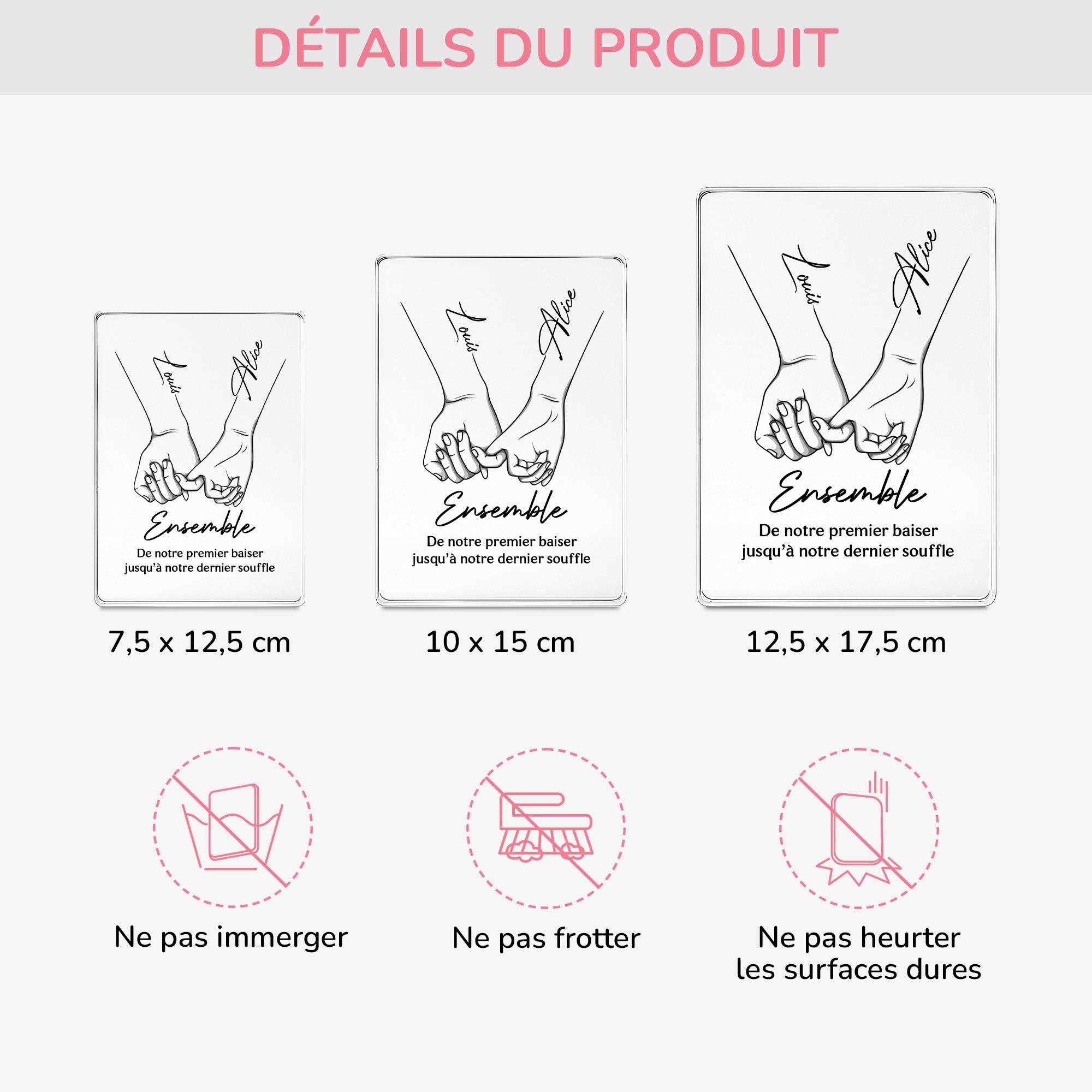 5150RFR3 plaque en acrylique personnalisee couple ensemble 5150rthng