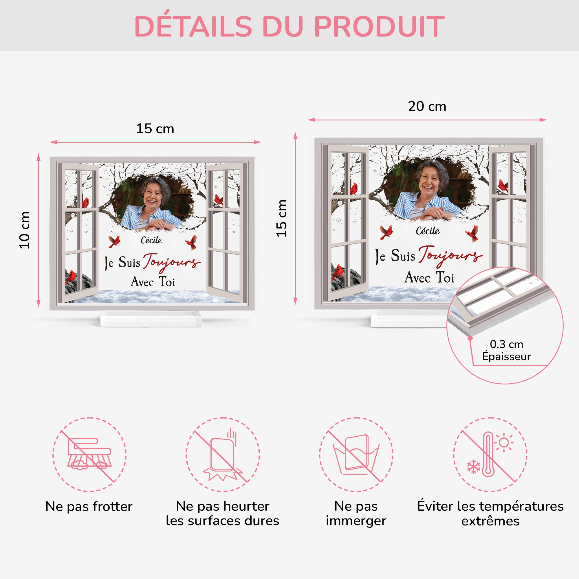 5153RFR4 plaque en acrylique personnalisee femme je suis toujours avec toi cadeau commemoratif 5153rtmta