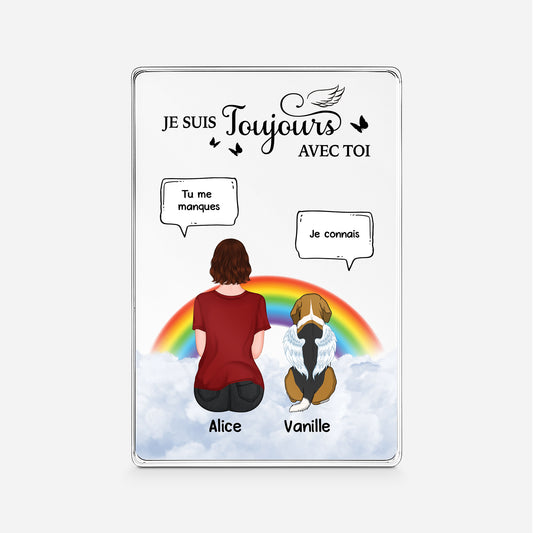 5174RFR1 plaque en acrylique personnalisee avec chien je suis toujours avec toi 5174r8gzc
