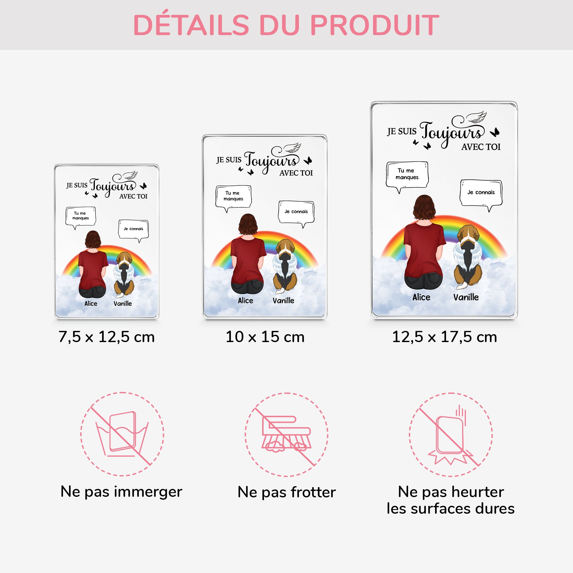 5174RFR3 plaque en acrylique personnalisee avec chien je suis toujours avec toi 5174r8gzc