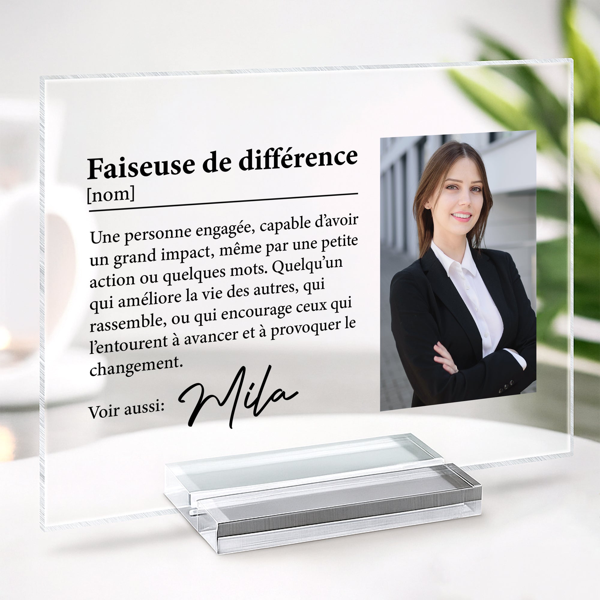 5179RFR2 plaque en acrylique personnalisee avec photo faiseur de difference 5179r6mza