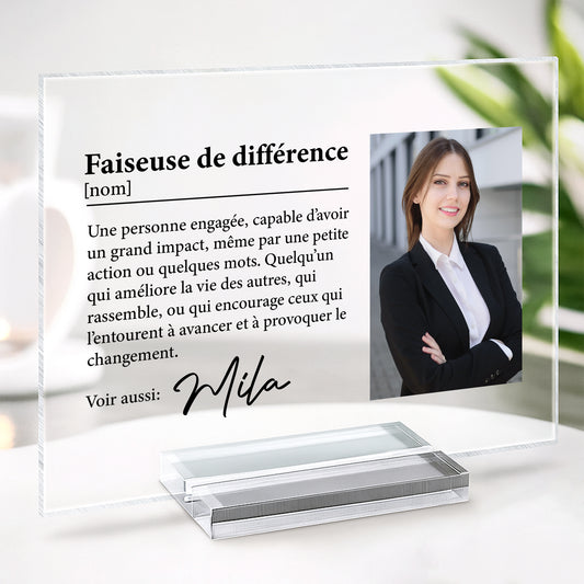 5179RFR2 plaque en acrylique personnalisee avec photo faiseur de difference 5179r6mza