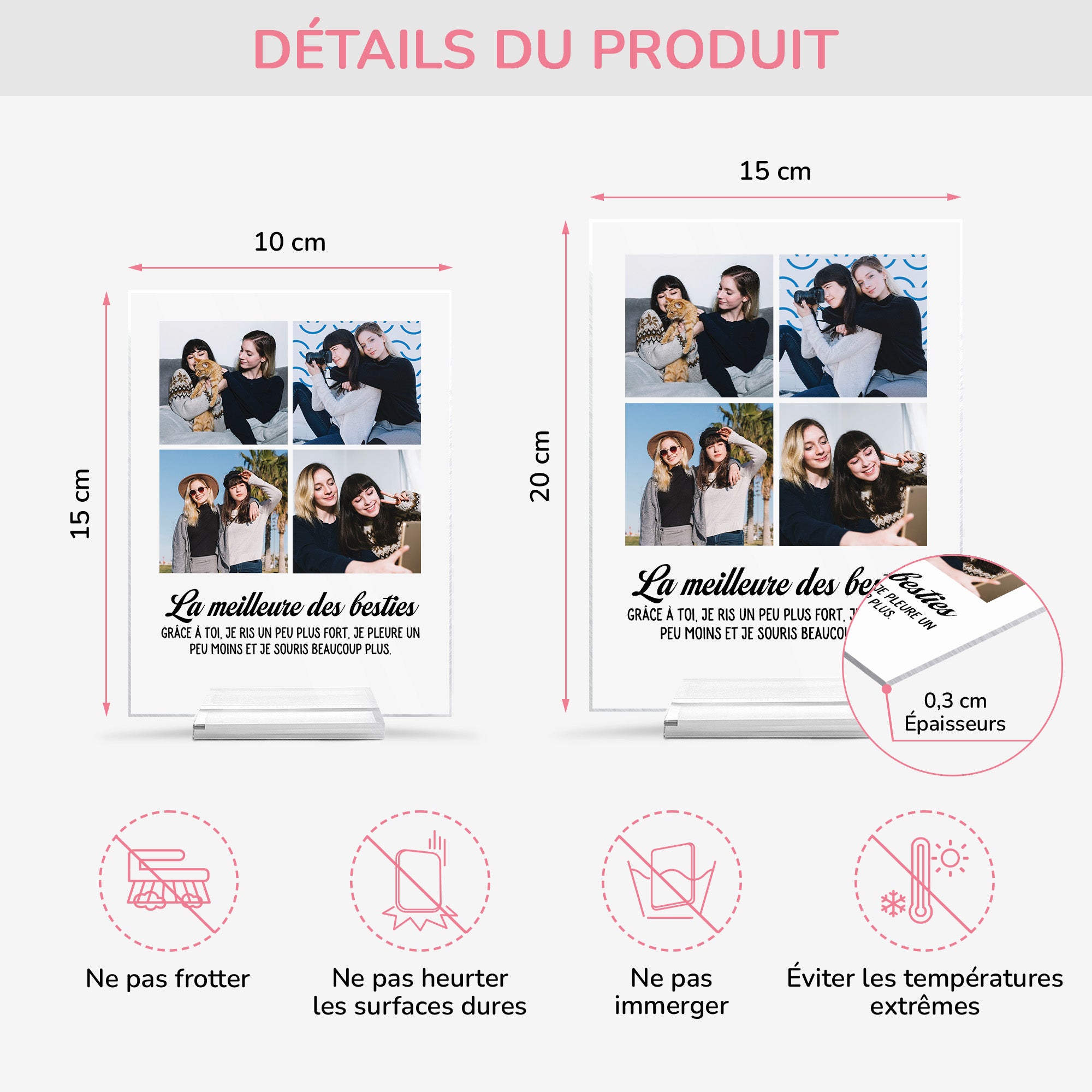 5180RFR4 plaque en acrylique personnalisee avec photos la meilleure des besties 5180r