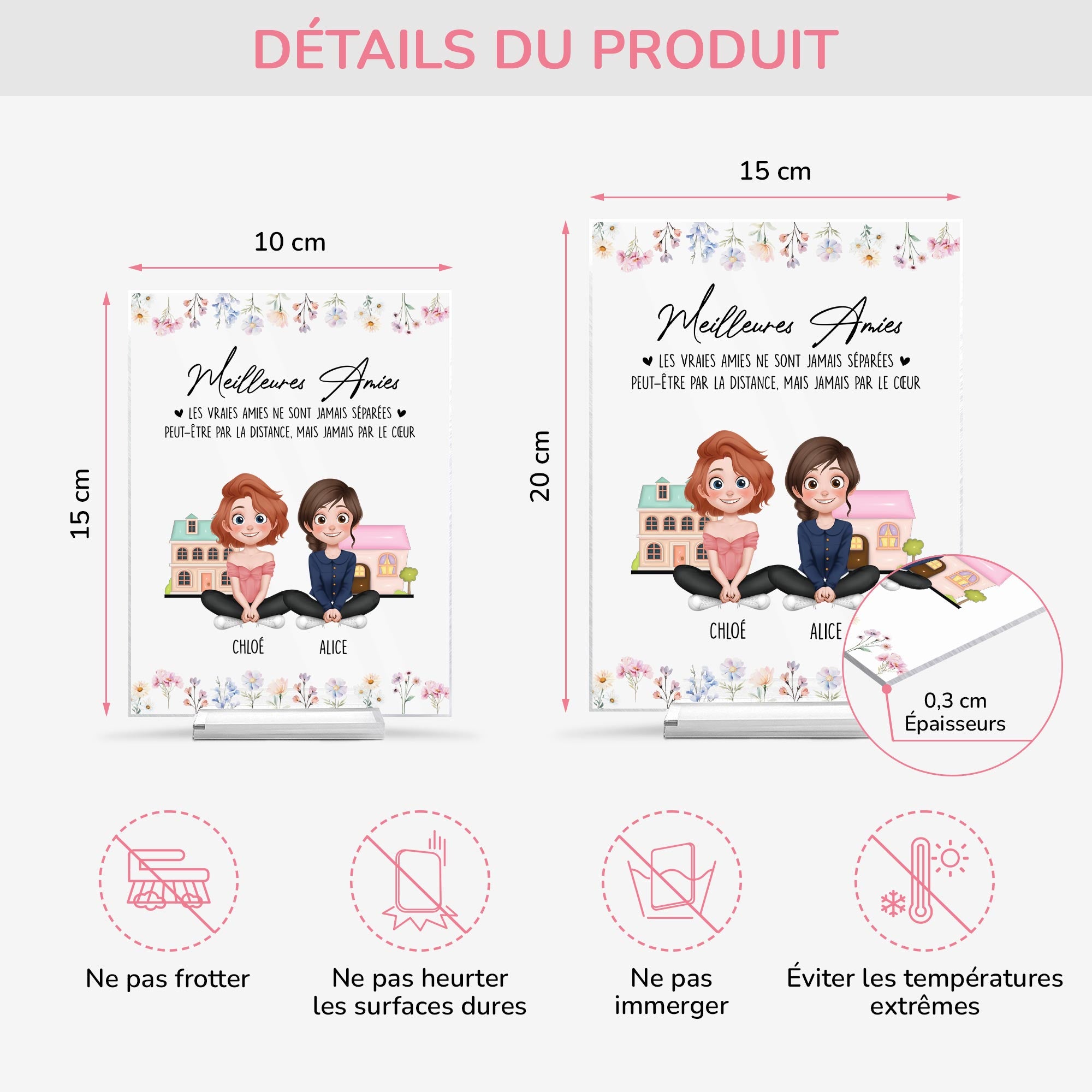 5181RFR4 plaque en acrylique personnalisee femme pour meilleures amies 5181r66aa