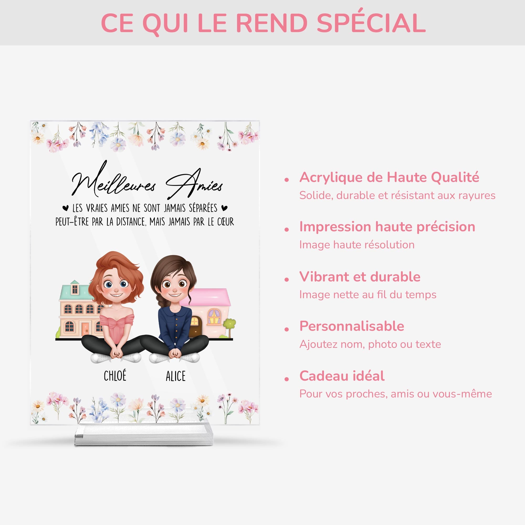 5181RFR5 plaque en acrylique personnalisee femme pour meilleures amies 5181r66aa