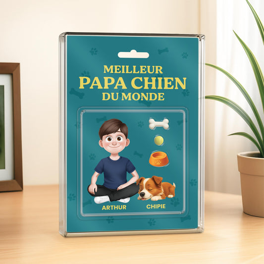 5183RFR2 plaque en acrylique personnalisee meilleur papa chien 5183r6yac