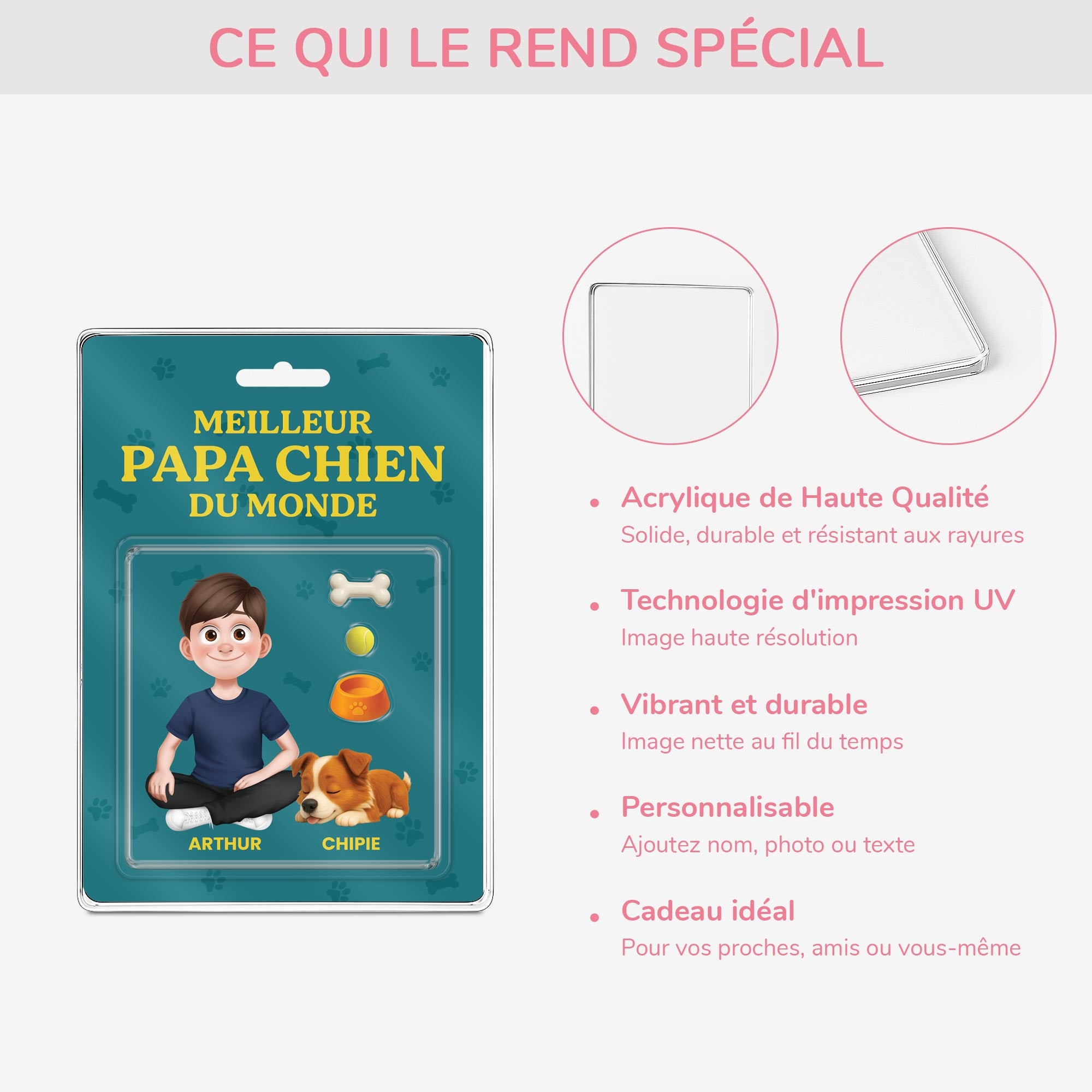 5183RFR4 plaque en acrylique personnalisee meilleur papa chien 5183r6yac