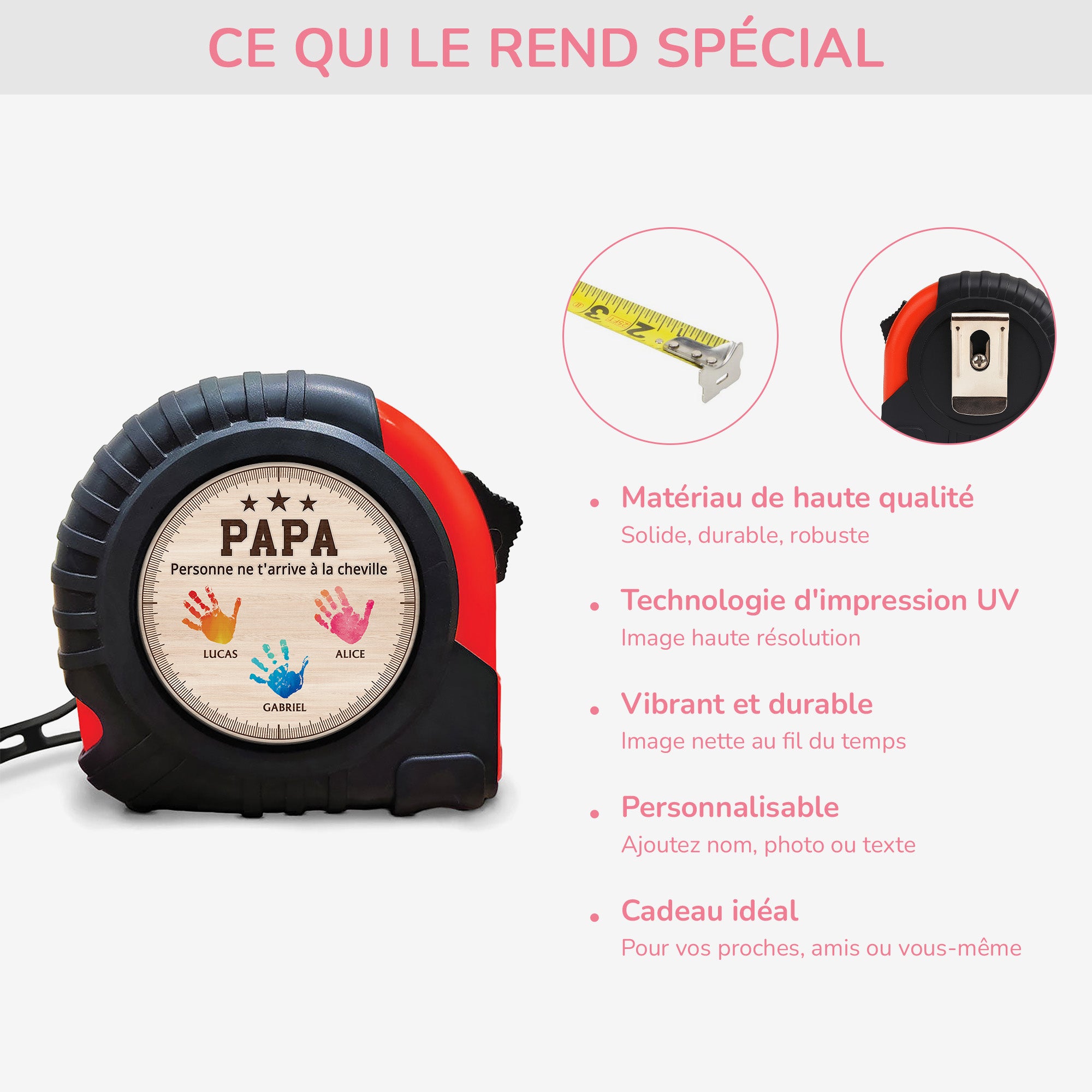 5184OFR4 metre ruban personnalisable pour papa personne ne tarrive a la cheville 5184o6nmc